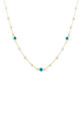 14 Ayar Altın Nazar Boncuklu Dorika Kolye - Diva