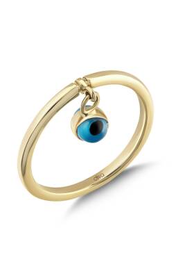 14 ayar Altın Nazar Boncuklu Yüzük - Diva