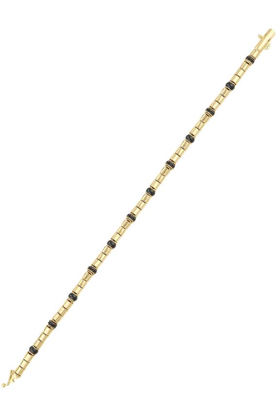 14 Ayar Altın SiyahTaşlı Erkek Bileklik - 2