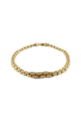 14 Ayar Altın Taşlı Zincir Bileklik - Diva